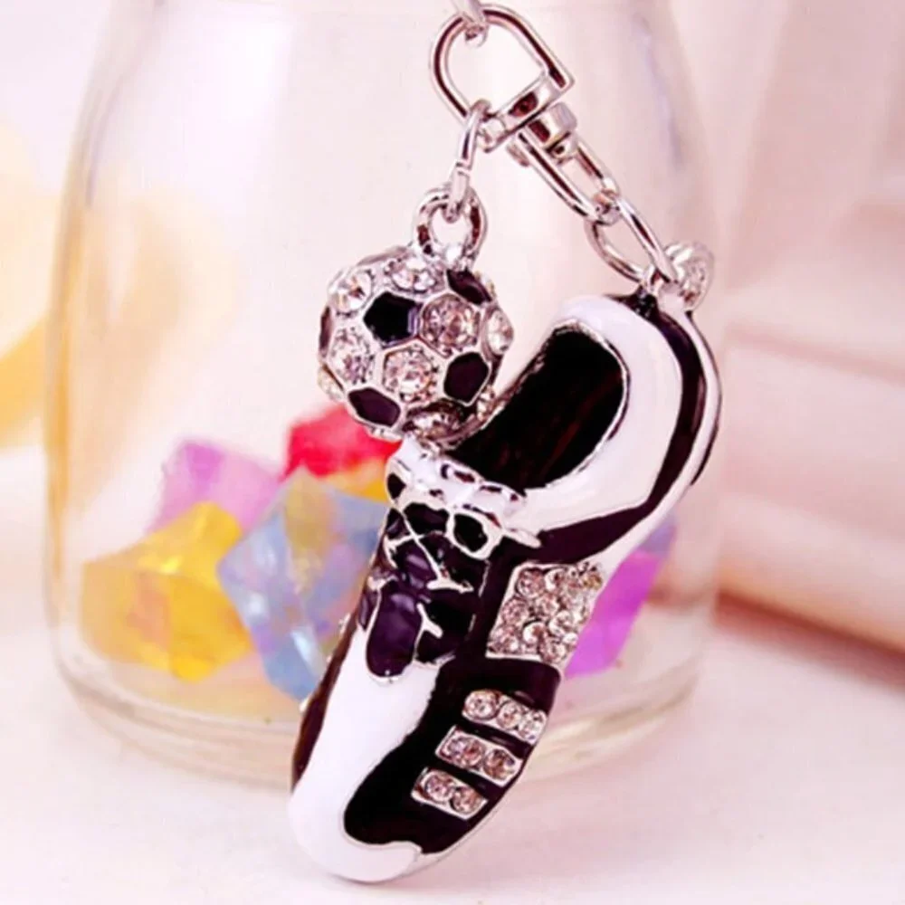 Rhinestone Soccer Shoe and Ball Key Chain
